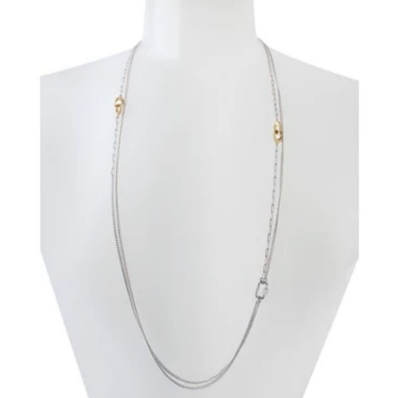 Coach Mixed Chain Signature C Long Station Necklace - Picture 5 of 6